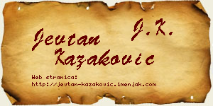 Jevtan Kazaković vizit kartica